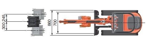 sebesség U/Lmin 8,3 Gumilánc szélesség mm 180 Fesztáv mm 900 Tolólap méretek (szélesség x magasság) Hidraulikaszivattyúk 700/860 x mm 200 Fogaskerék- P1, P2 szivattyú Szállított mennyiség l/min 10,5