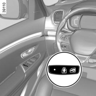 AZ AJTÓK NYITÁSA ÉS ZÁRÁSA (3/3) 5 A gyermekek biztonságáért Nyomja meg a 5 kapcsolót a hátsó ajtók nyitásának és a hátsó elektromos ablakemelők letiltásához vagy engedélyezéséhez a gépkocsin