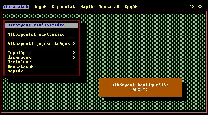 StP 10/31 8. Alapadatok Az alközpont kiválasztását akkor használjuk, ha egy DBC-vel több alközpontot is karbantartunk, olyankor ugyanis itt válthatunk a különböző nyilvántartott alközpontok között.