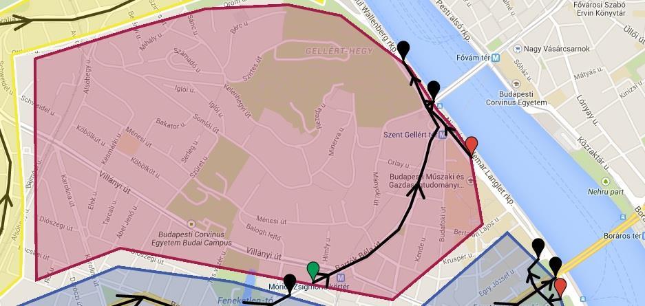 . ábra: Az 5-ös hálózat átteintő térépe A fenti ábrán látható, hogy az 5-ös hálózat rózsaszín terület egy darab szabályozott bemenetet zöld jelölő, egy szabályozatlan bemenetet piros jelölő, és ét