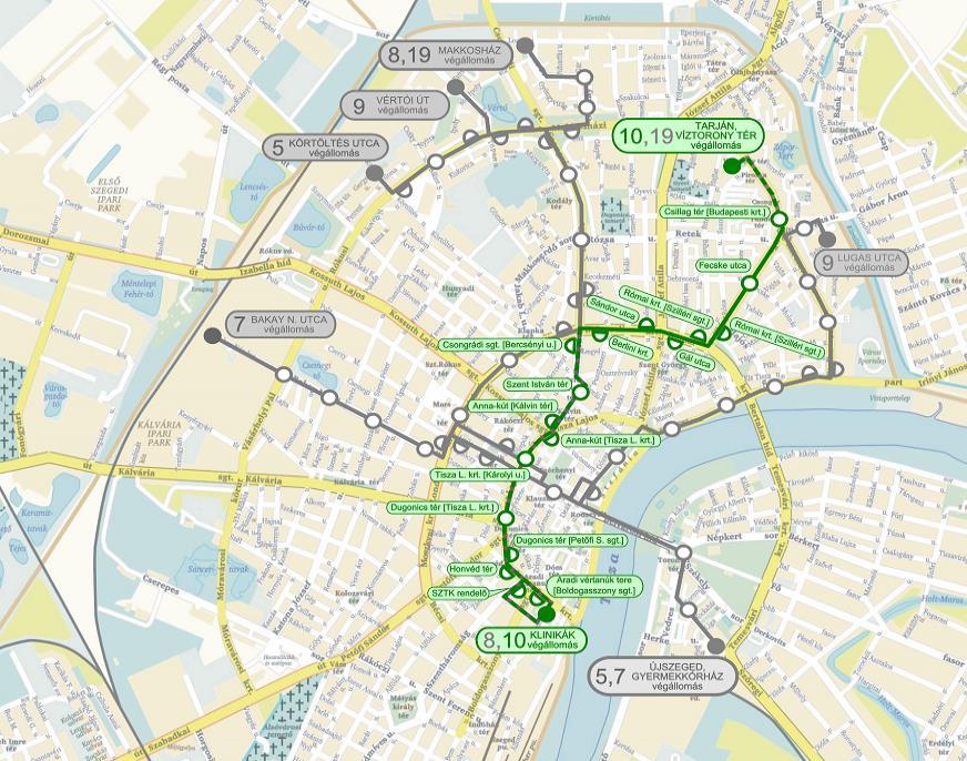 Szegeden trolibusz hálózat jelenleg