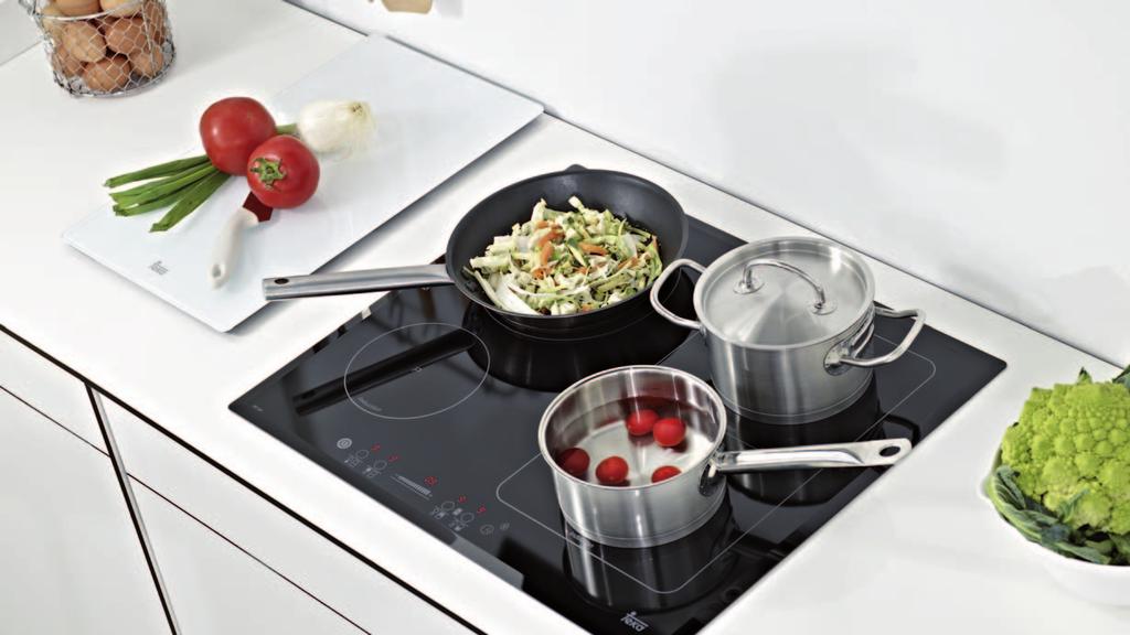Teka FŐZŐLAPOK Teka Flex: 30%kal nagyobb extra főzőfelület Teka Flex indukciós zónák 280 x 385 mm. Lehetséges példák.