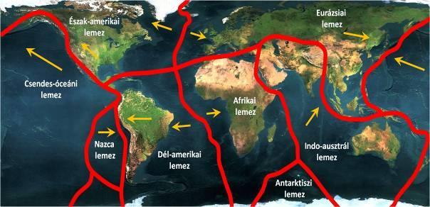 377 17. Ábra: A Föld tektonikus lemezeinek vázlatos rajza (A) és a Föld keresztmetszete (B) http://www.geography.learnontheinternet.co.uk/topics/structureofearth.