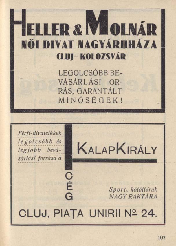 SELLER & MOLNÁR 101 DIVAT NAGYÁRUHÁZA CLUJ-KOLOZSVÁR