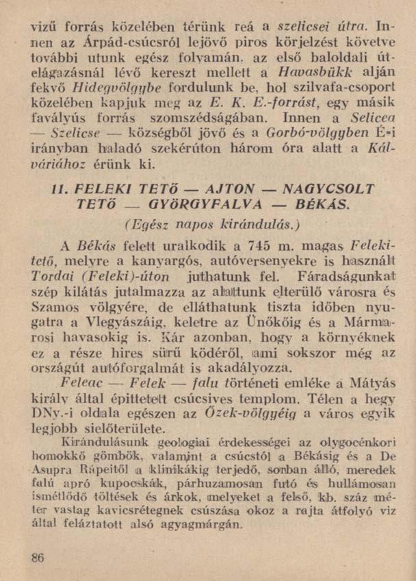 vizű forrás közelében térünk reá a szelicsei útra. Innen az Árpád-csúcsról lejövő piros körjelzést követve további utunk egész folvamán.