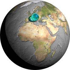 2. ábra Két szféra méretarányos összehasonlítása (Föld: atmoszféra és hidroszféra) Az összes levegő: 5140 billió tonna A víz: 1,4087 milliárd m 3 Mindkettő egy-egy