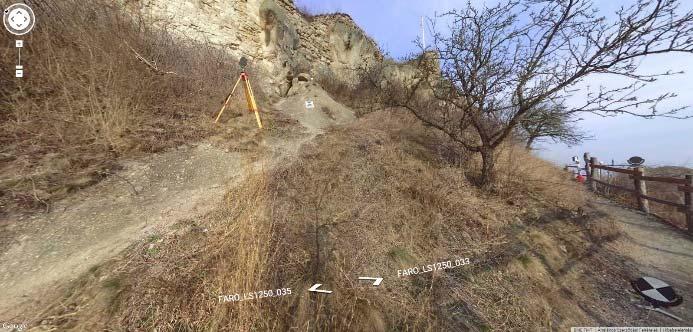 A Faro Focus 120 lézerszkennerrel történő mérés során nem csupán a pontfelhő, de egy panorámakép is előállítható a felmért területről.