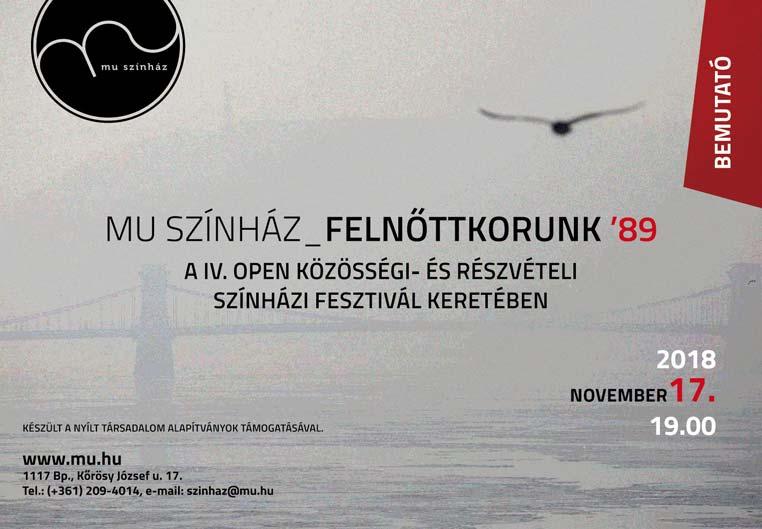SZÍNHÁZ // MŰSOR 34 35 RS9+Vallai kert L Bp. VII., Rumbach S. u. 10. T1/269-6610. www.rs9.hu VILÁGSZÁM AZ ÖLTÖZŐBEN Egy perccel tovább 10-én 19.30 8 9. 19h Író: Fráter Zoltán. R.: Háda János. Sz.