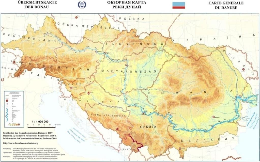 20. ábra: A Duna teljes vízgyűjtő területe [101] Miután hazánk is végrehajtotta a jogharmonizáció lépéseit, kijelölték a védelemre illetékes hatóságokat, majd a felszíni vizek tipológiáját is