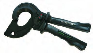 Rendkívül tartós szerszám 200114 mm² Ø Vágási tartomány: Cu/Al vezetékek több erű 400 Cu/Al vezeték szektorformájú 480 Cu vezeték finoman erezett 500 Hossz: 325 Súly: 1,340 200113 mm² Ø Vágási