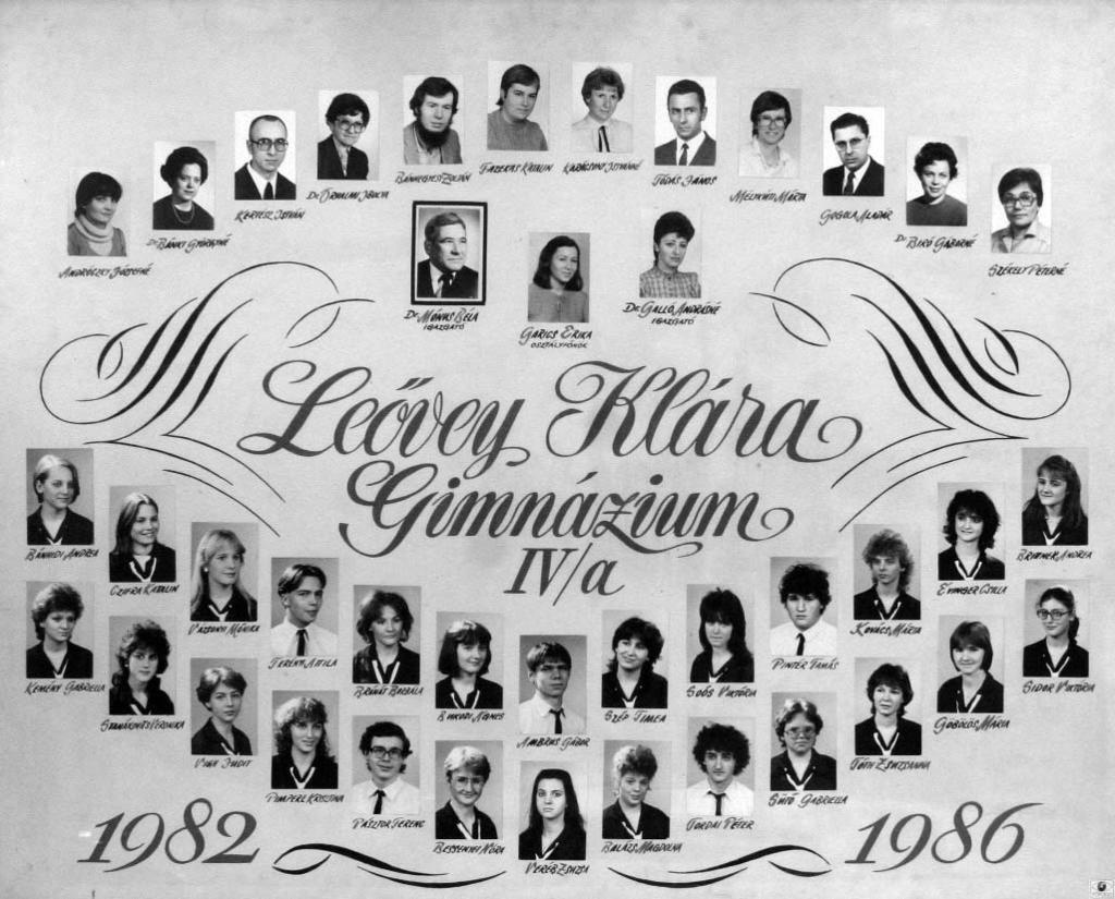 1982-1986 Tablók könyve 1985/86. tanév, IV. A Diákok soronként: 1.