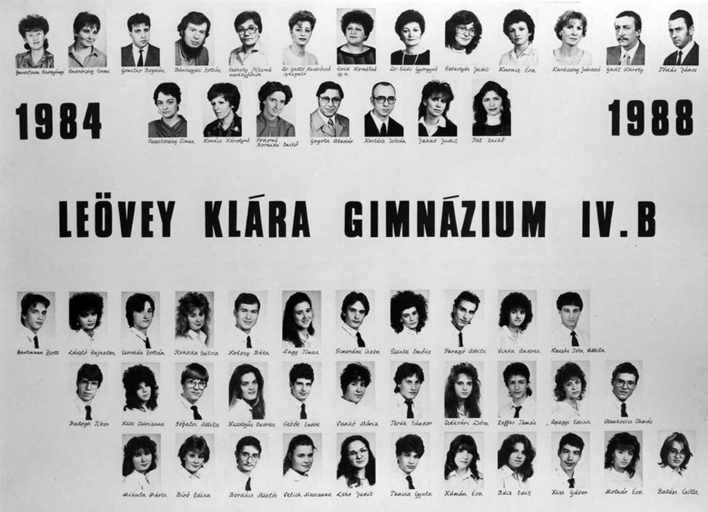 127 1987/88. tanév, IV. B Diákok soronként: 1.