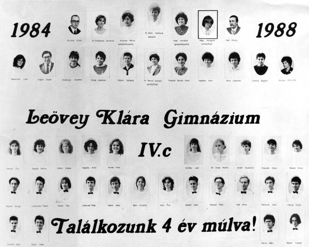 1984-1988 Tablók könyve 1987/88. tanév, IV. C Diákok soronként: 1.