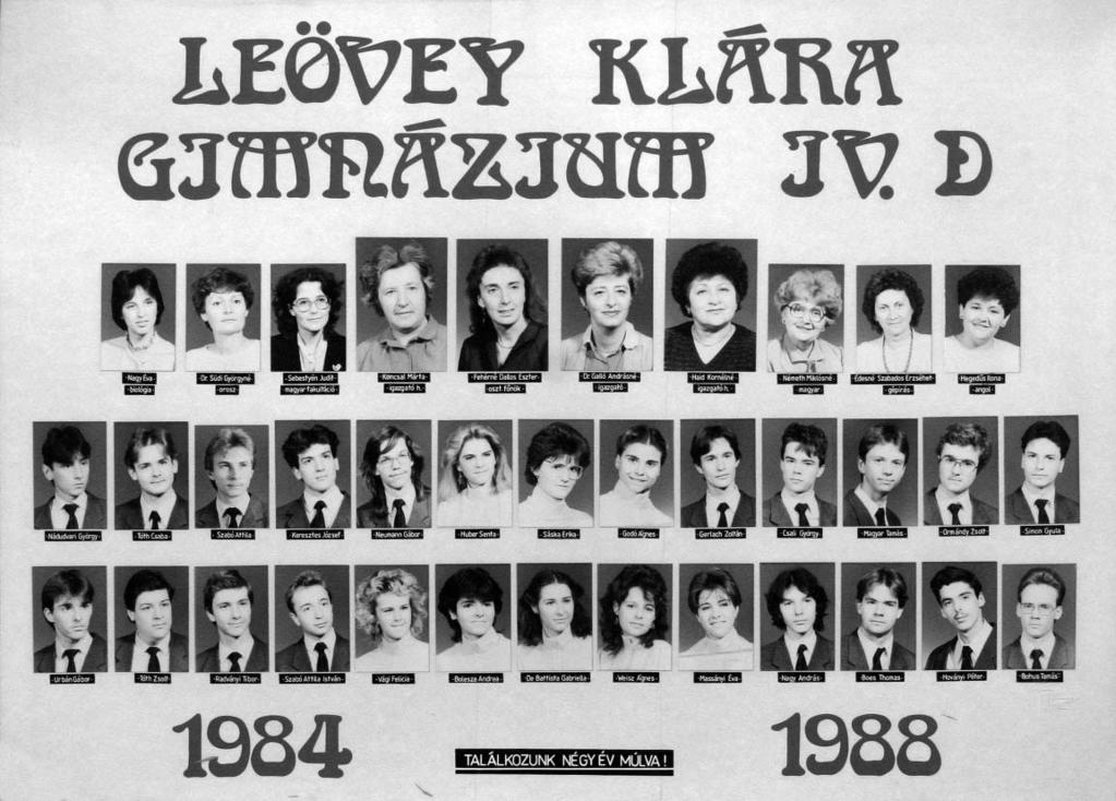 129 1987/88. tanév, IV. D Diákok soronként: 1.