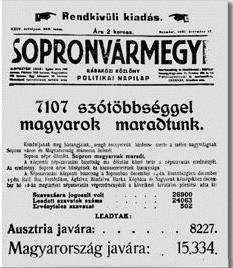 Revizionista plakát (francia felirata magyarul: Akarsz négy Elzászt?) A Sopronvármegye című lap 1921.