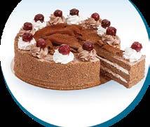 Tiramisu, 1200 g Profiterol Bianco / 24 gombóc Foresta Nera torta, 1300 g Profiterol Scuro / 24 gombóc