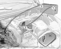 242 Autóápolás Segédindítás Bikázás Ne indítson gyorstöltővel. A segédindító kábel segítségével egy másik jármű akkumulátoráról beindíthatja a lemerült járműakkumulátorú jármű motorját.