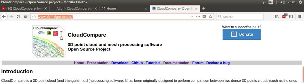 Cloud Compare Nyílt forráskódú pontfelhő és háromszögháló kezelő szoftver Pontfelhők