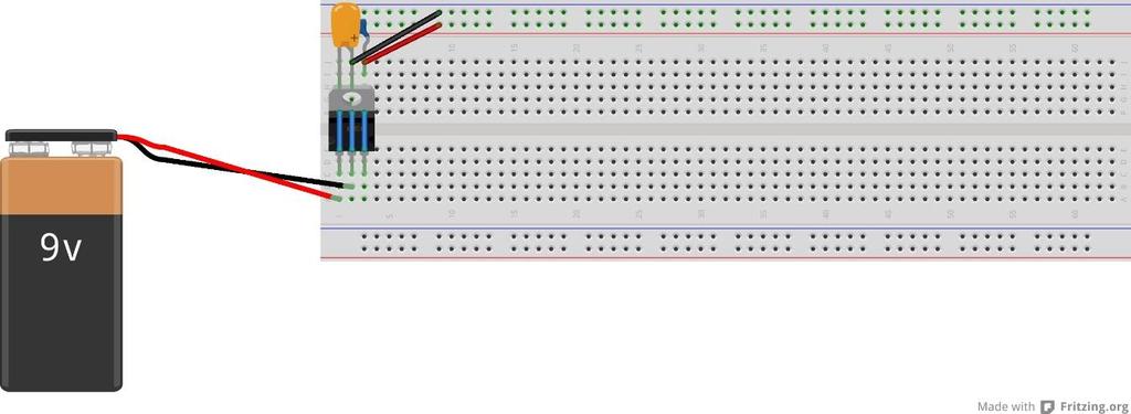 118 Fizikai számítástechnika: elektronikai alapok és Arduino programozás 5.1.4.1. LM7805 feszültség stabilizátor működése Mivel mindegyik IC-nek stabil 5 voltra van szüksége, ezért egy feszültségszabályozóval és kondenzátorokkal együtt használjuk.