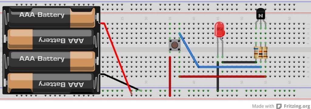 54 Fizikai számítástechnika: elektronikai alapok és Arduino programozás 2.25. ábra: 2N222 bipoláris tranzisztor kapcsolóként üzemeltetve 2.26.