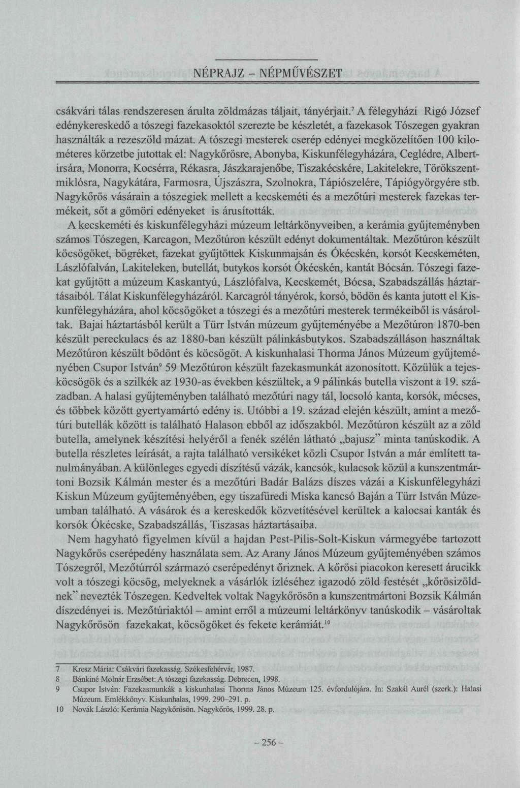 NÉPRAJZ - NÉPMŰVÉSZET csákvári tálas rendszeresen árulta zöldmázas táljait, tányérjait.