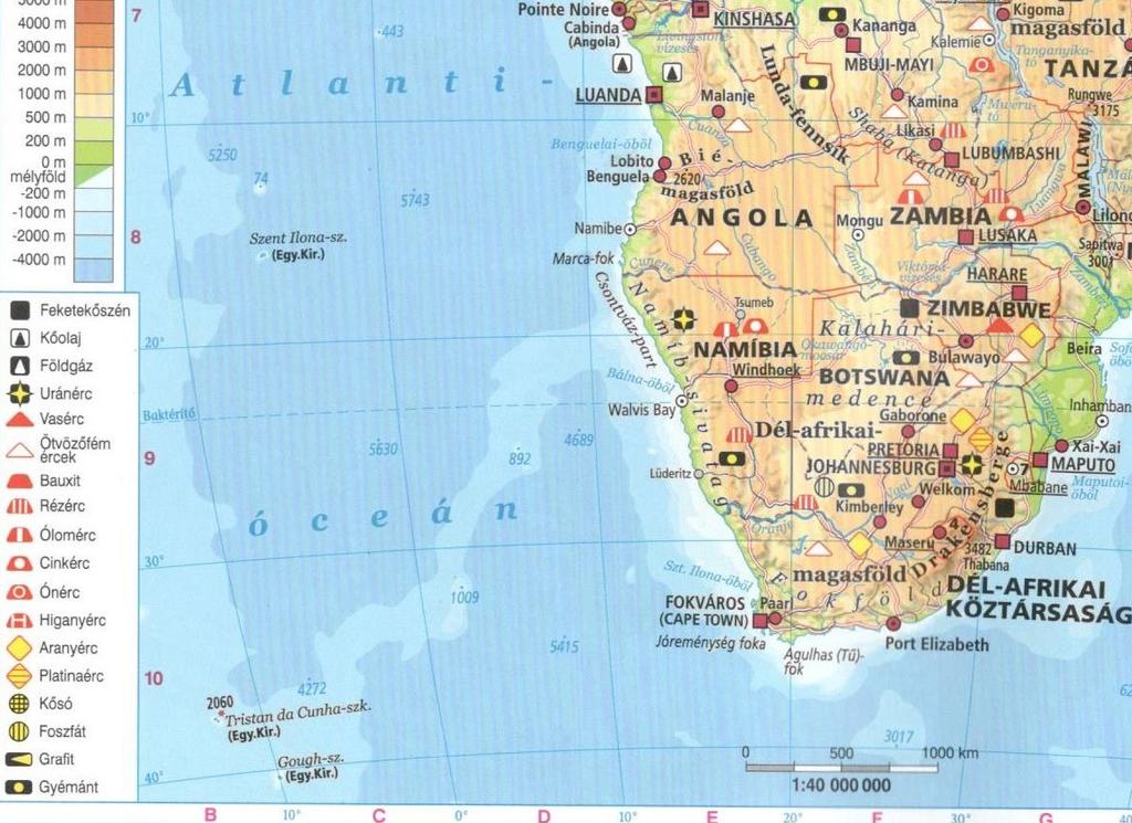 I. Utazás térkép segítségével 2017 decemberében Afrikába utaztunk. Válaszolj a kérdésekre a térkép segítségével, vagy a válaszlehetőségek közül válaszd ki a helyeset, majd a betűjelét karikázd be! 1.