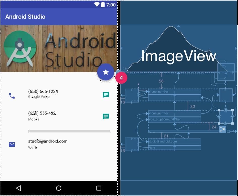 Modern layout: ConstraintLayout 3 Hasonló működésű, mint a RelativeLayout Gyermekek egymáshoz képest fejezik ki pozíciójukat Android 2.3+ támogatott, legalább Android Studio 2.