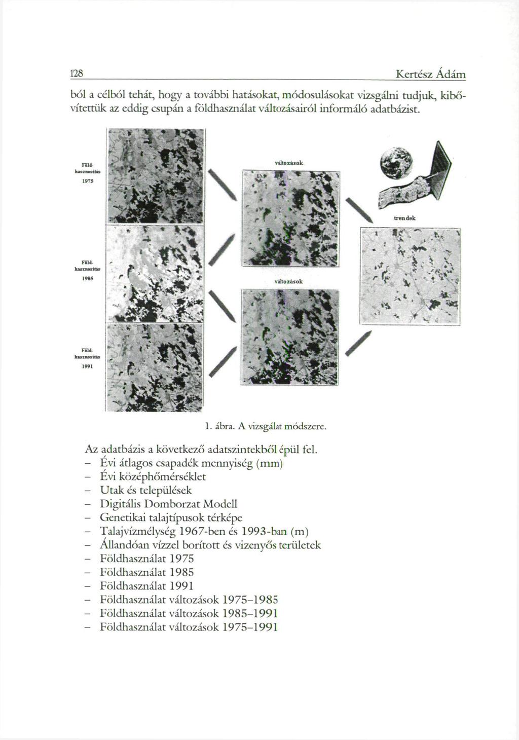 128 Kertész Ádám ból a célból tehát, hogy a további hatásokat, módosulásokat vizsgálni tudjuk, kibővítettük az eddig csupán a földhasználat változásairól informáló adatbázist. 1. ábra.