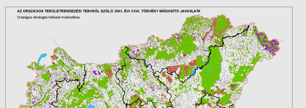 Országos ökológiai hálózat övezete Az országos ökológiai hálózat a kiemelt