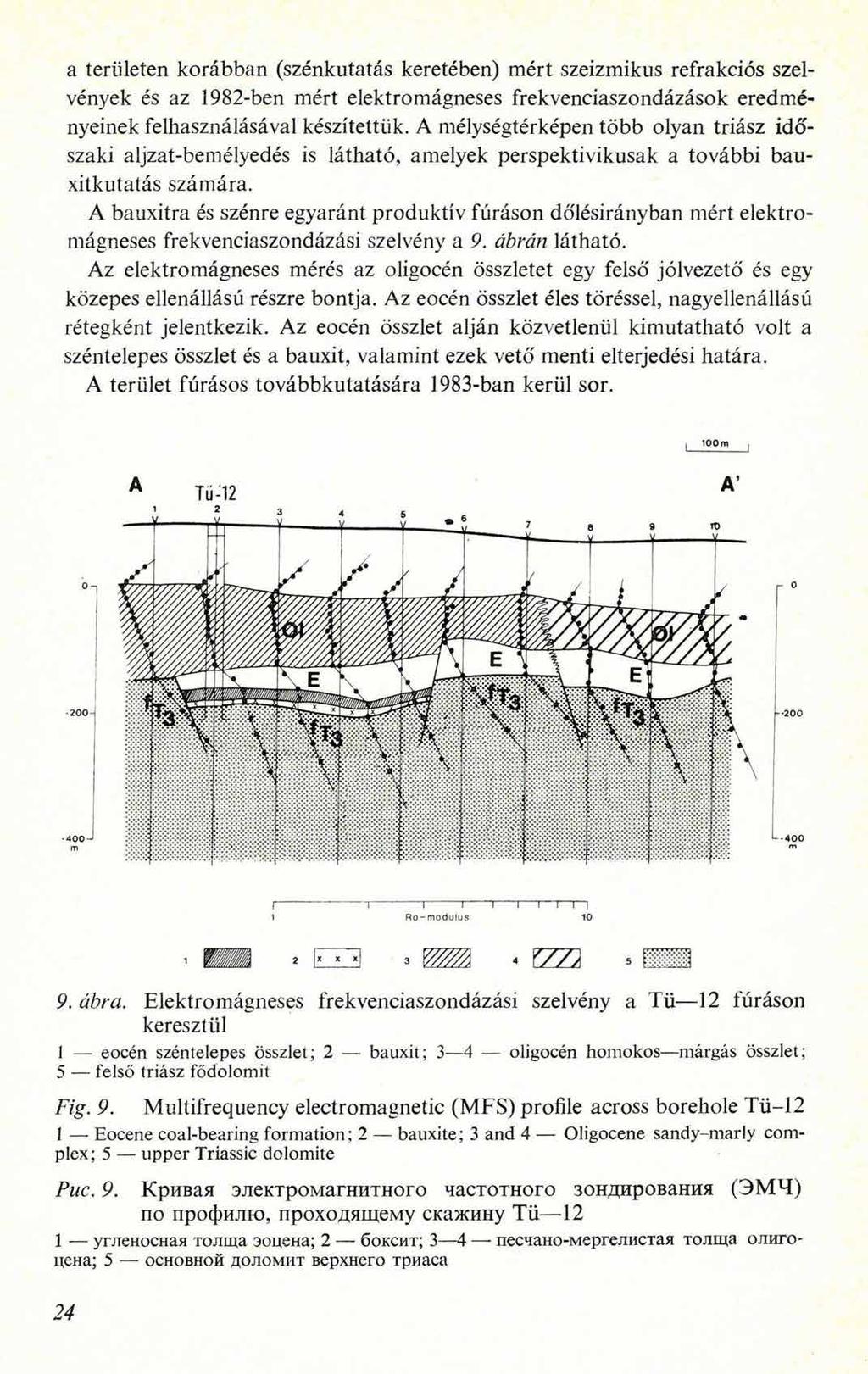a területen korábban (szénkutatás keretében) mért szeizmikus refrakciós szelvények és az 1982-ben mért elektromágneses frekvenciaszondázások eredményeinek felhasználásával készítettük.
