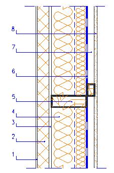 1.2. Külső falszerkezet A szerkezet alkotóelemei: KÖHE Rendszer Oldal 14/27 függőleges metszet Szám Vastagság, méret (mm) Anyag (1) Tengelytáv (mm) 1 5,0 vékonyvakolat rendszer - 2 50 expandált