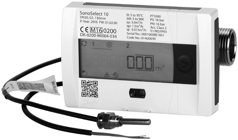 SonoSelect 10 és SonoSafe 10 hőmennyiségmérő Leírás A Danfoss SonoSelect 10 és SonoSafe 10 kompakt ultrahangos hőmennyiségmérő a fűtési alkalmazások energiafogyasztásának hiteles mérésére szolgál.