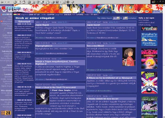 KOMMUNIKÁCIÓ HÓNP WEBHELYE: WWW.NIMEVILG.HU nimék világa távol-keleti kultúra jellegzetes képviselôi közé tartoznak a japán animációs filmek.
