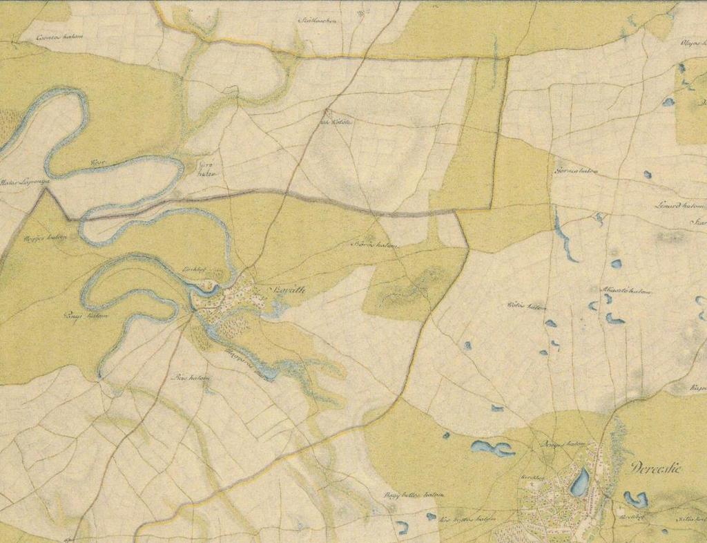 da) településszerkezete Hajdúszovát I. katonai felmérésének térképe Hajdúszovát egykori településmagja az 1783.