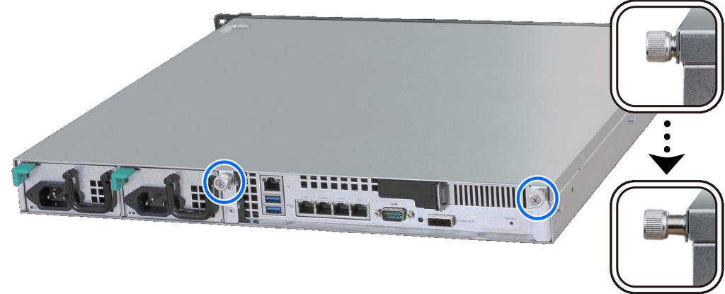 2 A fedél eltávolításával nyissa fel a RackStation egységet.