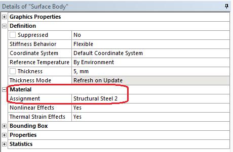 Állítsuk be, hogy a tárcsa anyaga a Structural Steel 2.