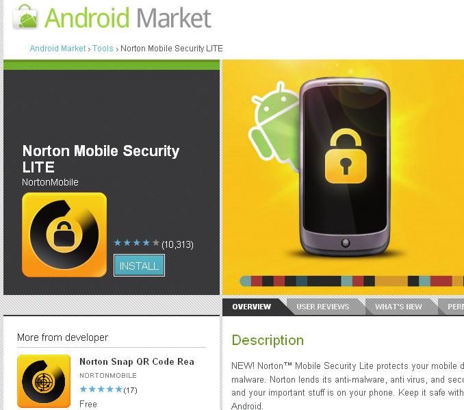 Mobilitás Norton Mobile Security Lite A Symantec mobil biztonsági központja, a Norton Mobile Security Lite jelentős védelmi csomaggal kedveskedik felhasználóinak.