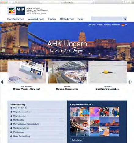 Publikationen der DUIHK A DUIHK kiadványai www.duihk.hu: Schöner, einfacher, besser! www.duihk.hu: Szebb, egyszerûbb, jobb! Im Februar 2016 ging die neue Webpräsenz der AHK Ungarn online.