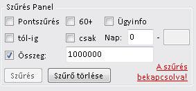 Ügyfelek szűrése