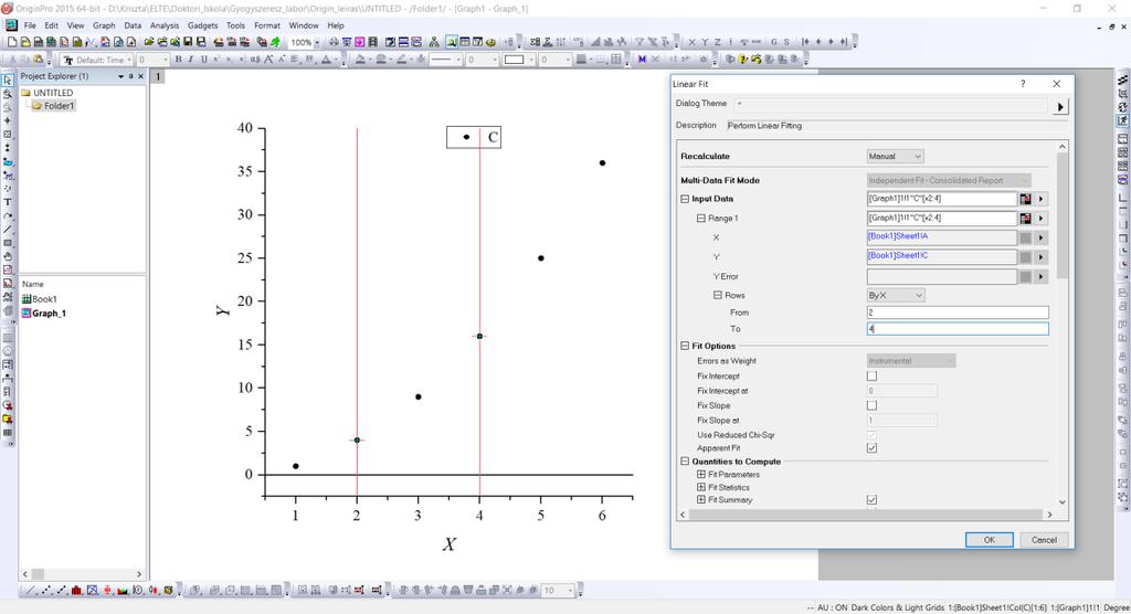 A Fitted Curves Plot pontban megadható az illesztett