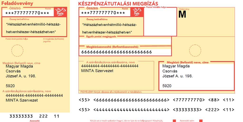 A Magyar Posta Egyes Pénzforgalmi Szolgáltatásainak Általános