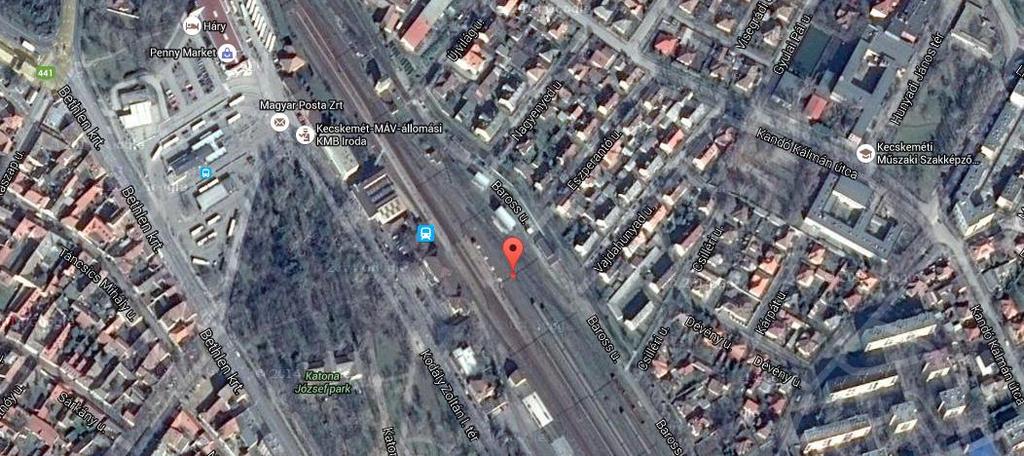 2. ábra: az esemény helye Kecskeméten Az esemény földrajzi és GPS koordinátái: Koordináták Földrajzi GPS Északi szélesség: 46 54'49.5"N 46.913750 Keleti hosszúság: 19 42'05.4"E 19.