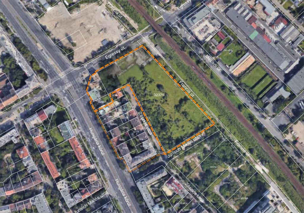 1.2. AZ ÉRINTETT TERÜLET RÖVID BEMUTATÁSA A tervezés helyszíne a Budapest XIV. kerület Egressy út Francia út Jurisich Miklós utca Hungária körút által határolt területen a 32375 hrsz.