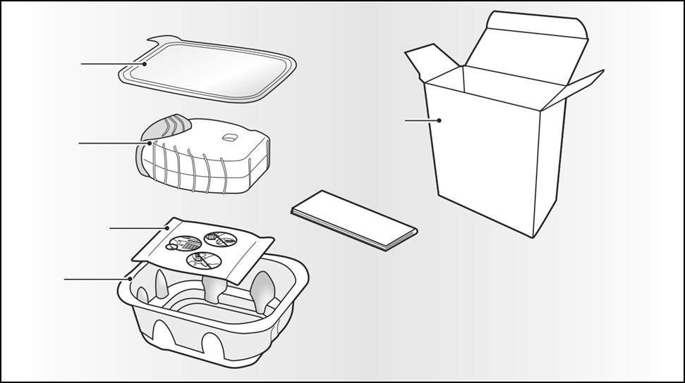 A Trelegy Ellipta inhalátor doboza az alábbiakat tartalmazza Tálca fedele Inhalátor Doboz Betegtájékoztató Nedvszívó Tálca Az inhalátor egy tálcába van csomagolva.