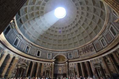 Technikailag kifinomultan a Pantheon kupolájának szerkezetében