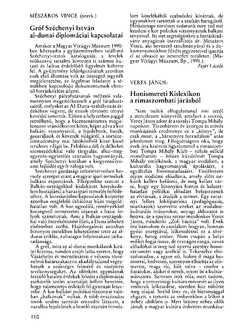 MÉSZÁROS VINCE (szerk.