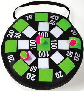 A készlethez tartozik: 10 db kugli (29 cm magas), 2 db bowling golyó (átm.: kb. 16 cm), tárolótáska.