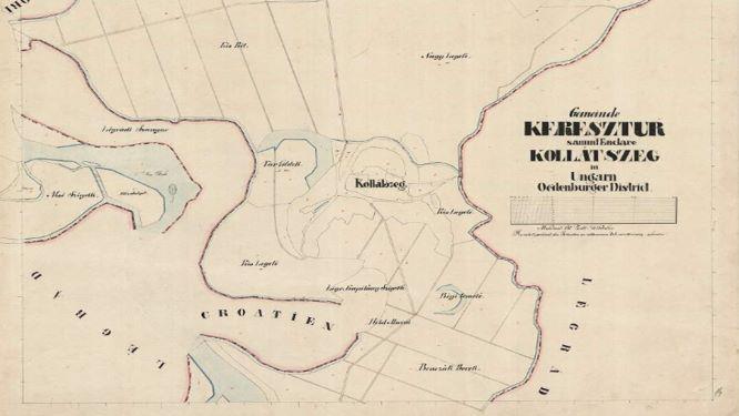 PADÁNYI JÓZSEF - NÉGYESI LAJOS: Zrínyi Miklós tevékenysége a Muraköz katonai védelmének megerősítésében 9. kép A vizsgált terület 1855-ben (Forrás: https://maps.hungaricana.