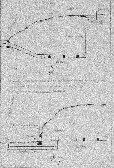 ábra: Álcázott barlangpince vészkijáró típustervek 12 11.