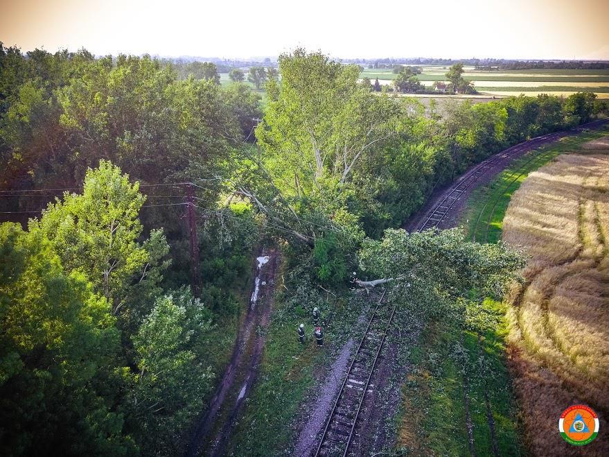 TIBOR TÓTH: The usage possibilities of unmanned aerial vehicles in the activity of the voluntary rescue organizations Figure 7 shows a damaged railway infrastructure due to a storm in Orosháza in